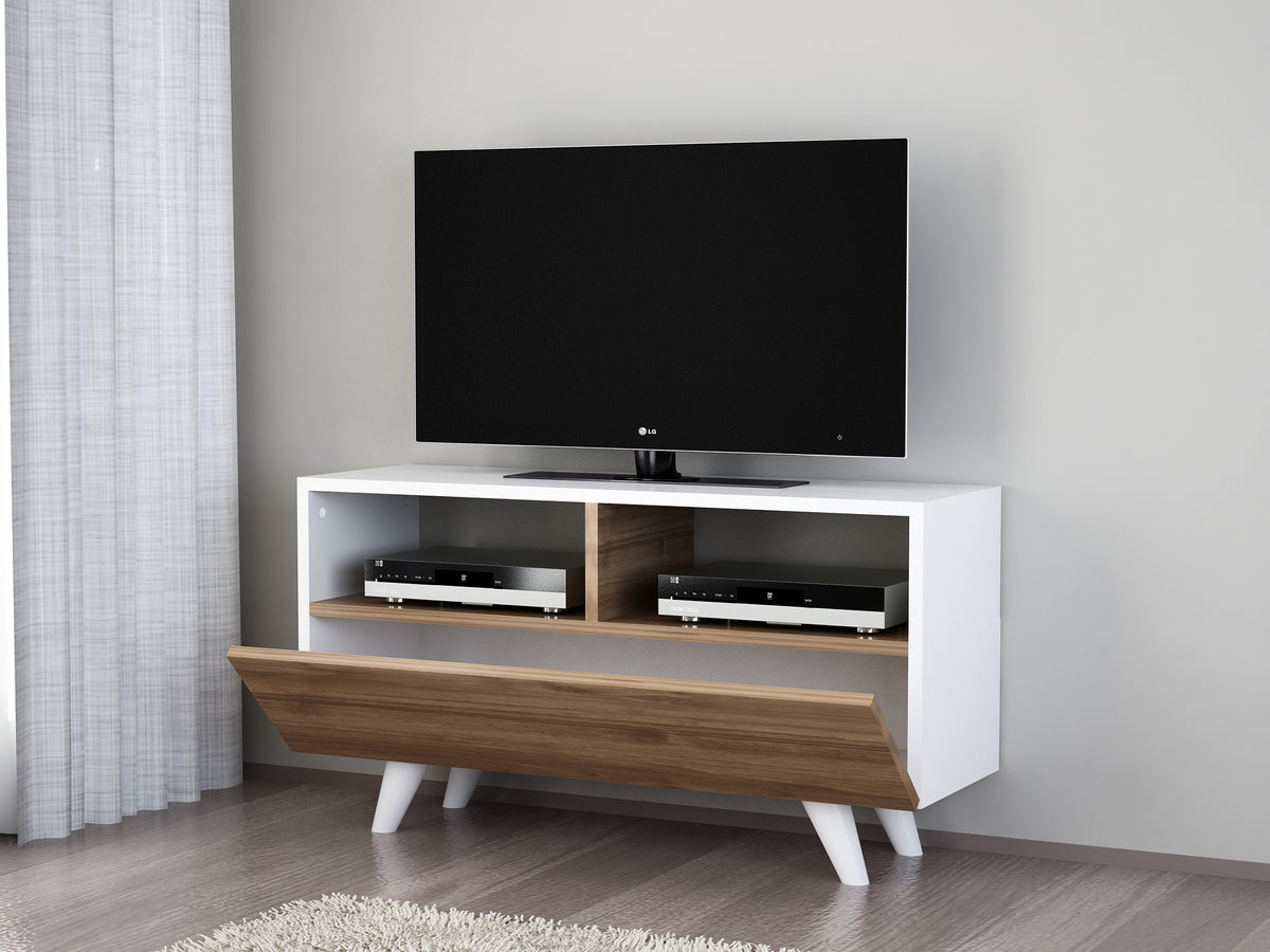 TV Furniture - TV Furniture Novella White Walnut Melamine 90x50.6x29.5 cm - Dimehouse