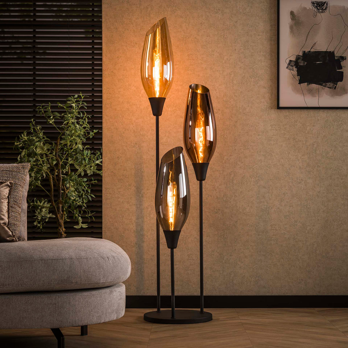 Floor lamps - Modern Floor Lamp Coco 3 - light colored glass - Dimehouse