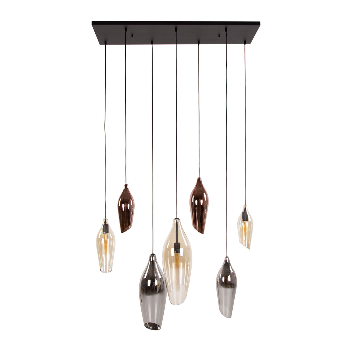 Hanging lamps - Modern Hanging Lamp Coco 7 - light colored glass - Dimehouse