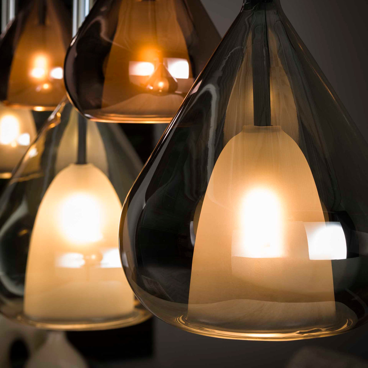 Hanging lamps - Modern Hanging Lamp Noxen 5 - light Colored Glass - Dimehouse