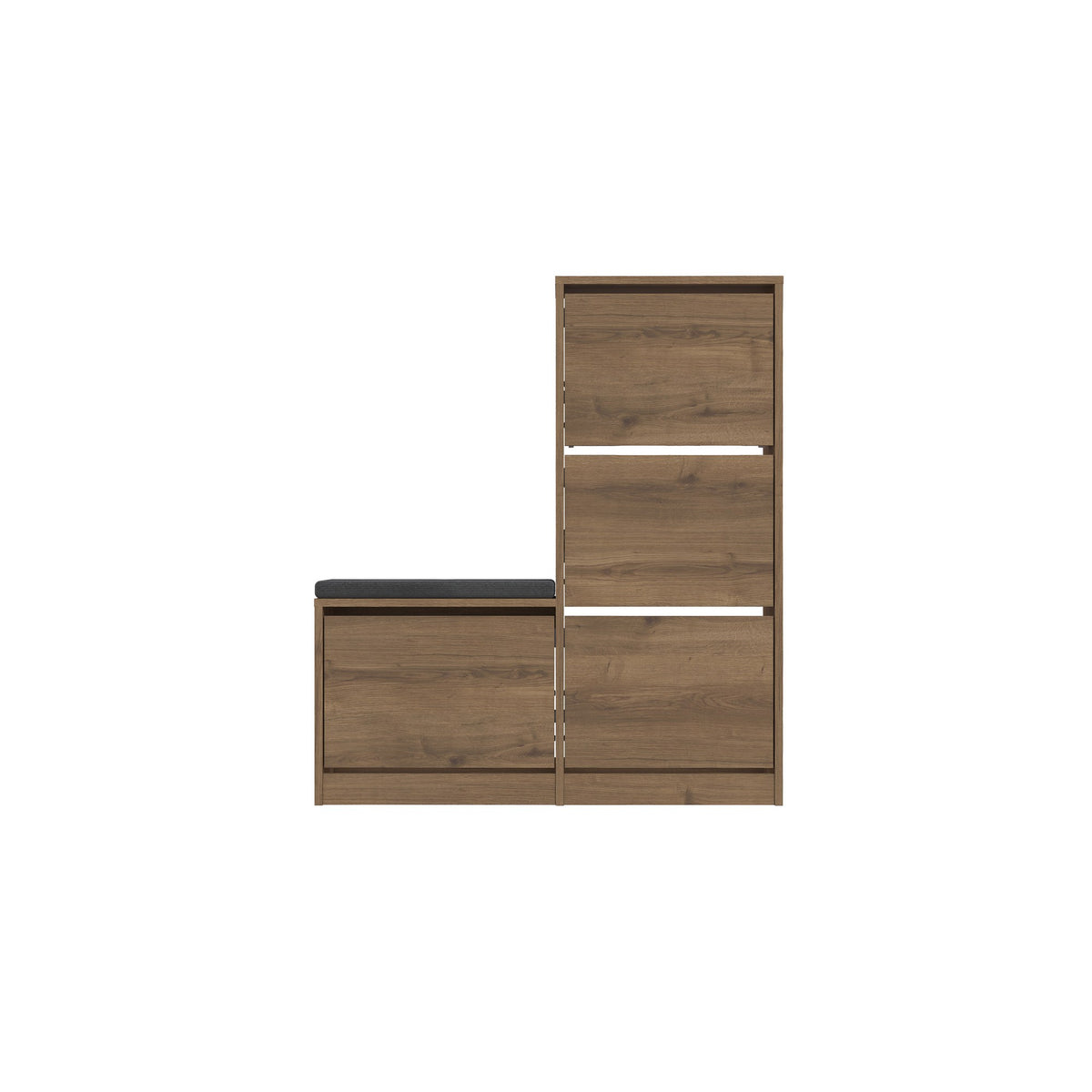 Shoe cabinets - Shoe cabinet Dude Natural Melamine 105x118.5x26 cm - Dimehouse
