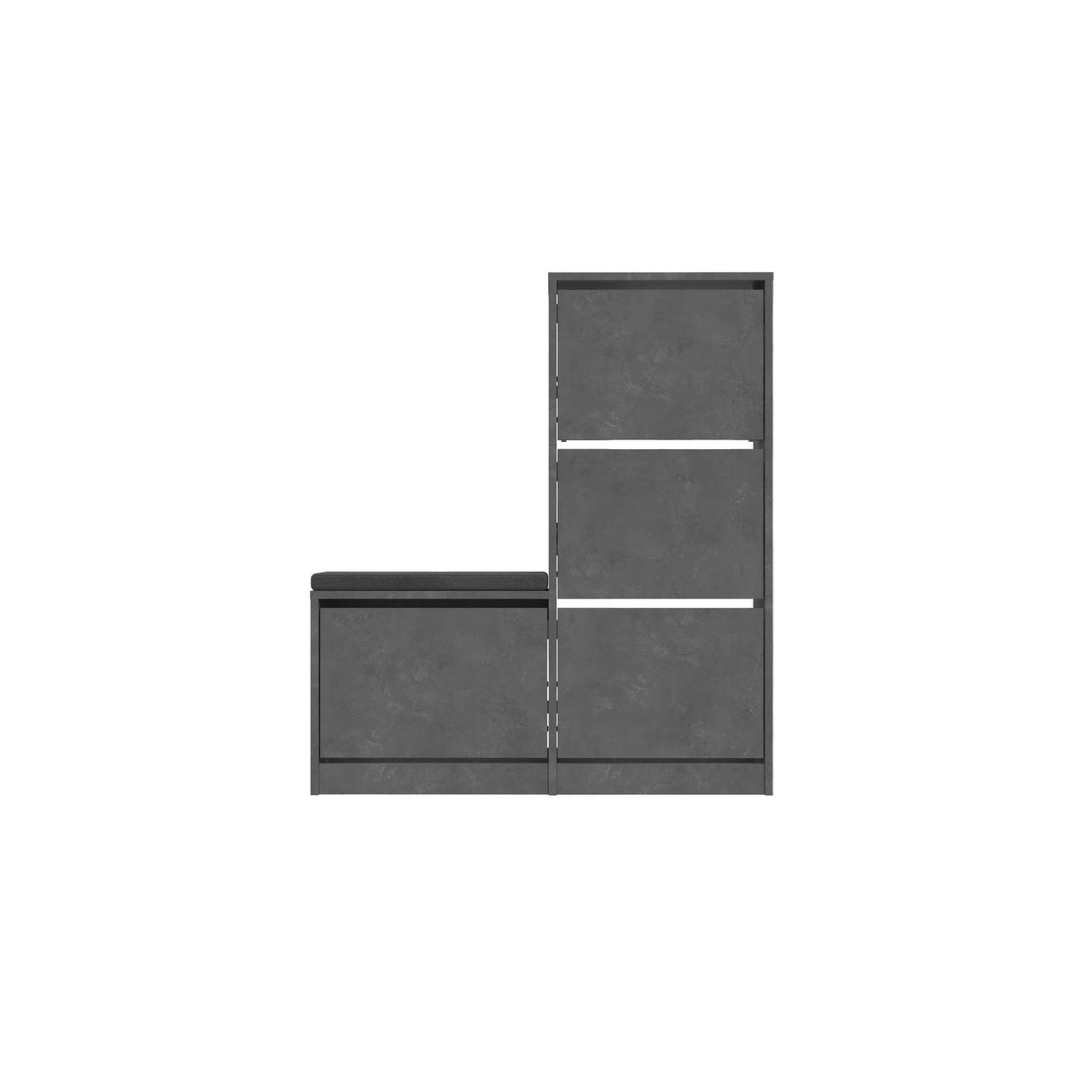 Shoe cabinets - Shoe cabinet Dude Gray Melamine 105x118.5x26 cm - Dimehouse