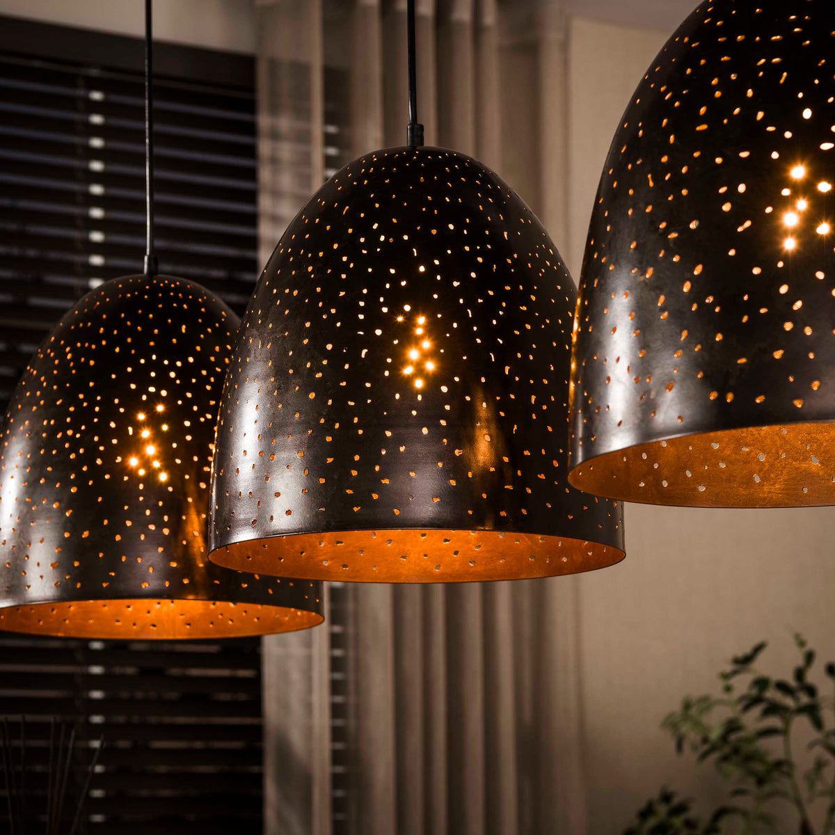 Hanging lamps - Industrial Hanging Lamp Kylian 3 - Light Metal Brown - Dimehouse