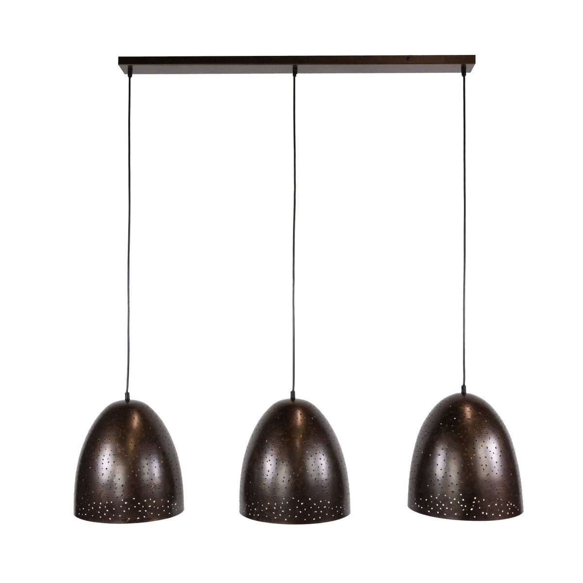 Hanging lamps - Industrial Hanging Lamp Kylian 3 - Light Metal Brown - Dimehouse