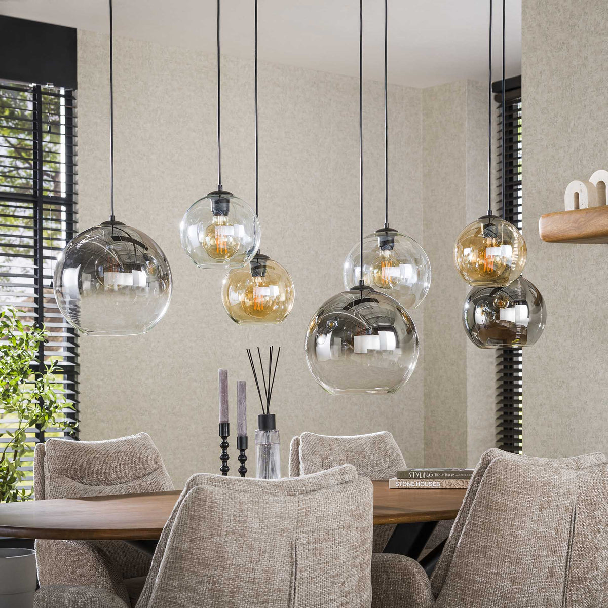 Hanging lamps - Modern Hanging Lamp Glass 7 - light Juliette - Dimehouse