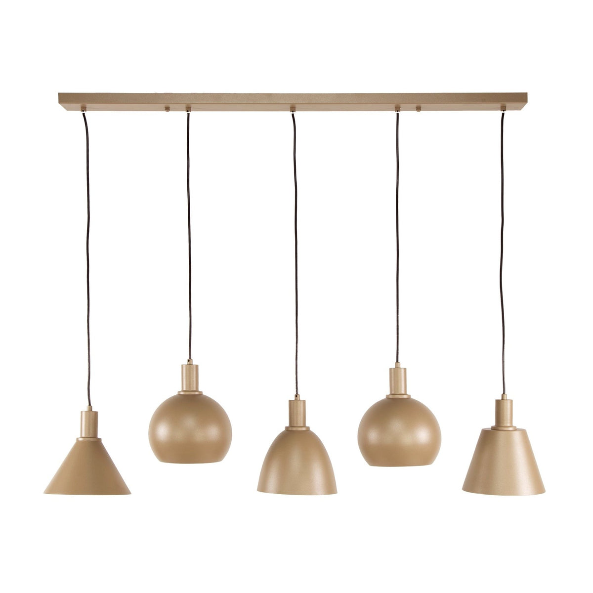 Hanging lamps - Hanging lamp Sienna 5 - light Beige 120 cm - Dimehouse