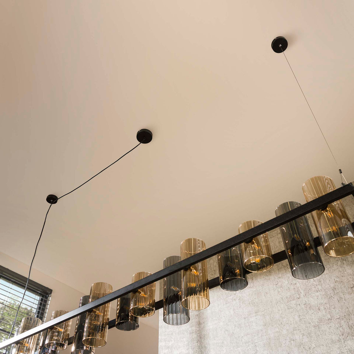 Hanging lamps - Hanging lamp Khai 14 - light cylinder mixed glass - Dimehouse