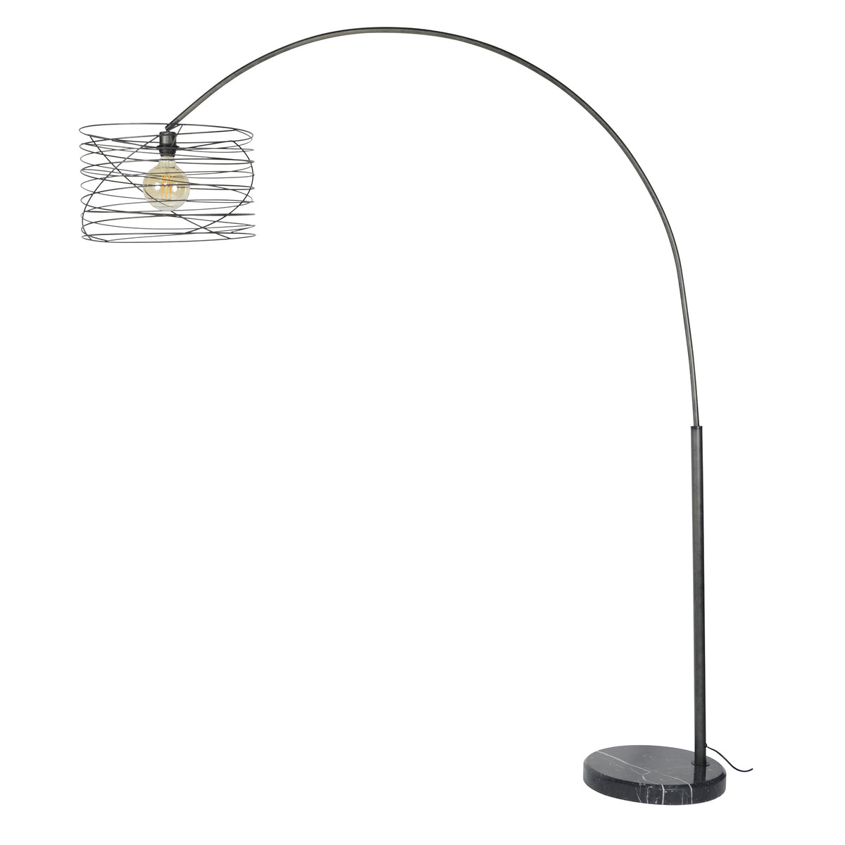 Arc lamp Twist DH Interior Charcoal LxWxH 44x44x11 Metal White photo diagonal front view