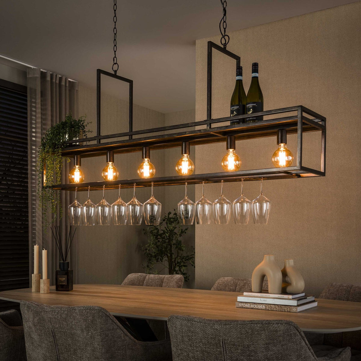 Hanging lamps - Hanging lamp Eloisa 6 - light metal brown - Dimehouse
