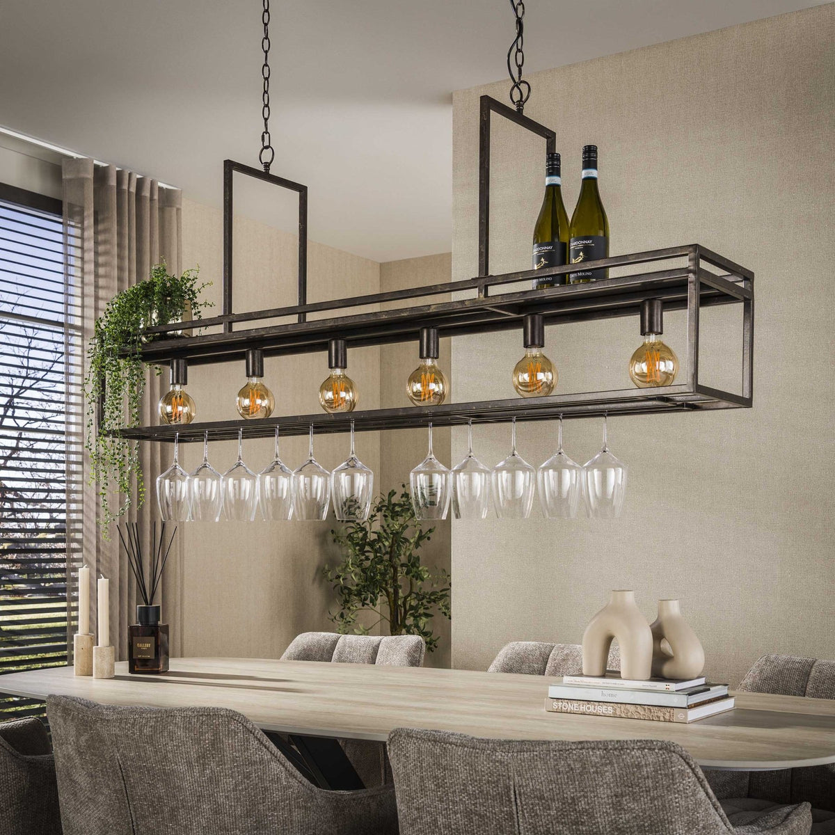 Hanging lamps - Hanging lamp Eloisa 6 - light metal brown - Dimehouse