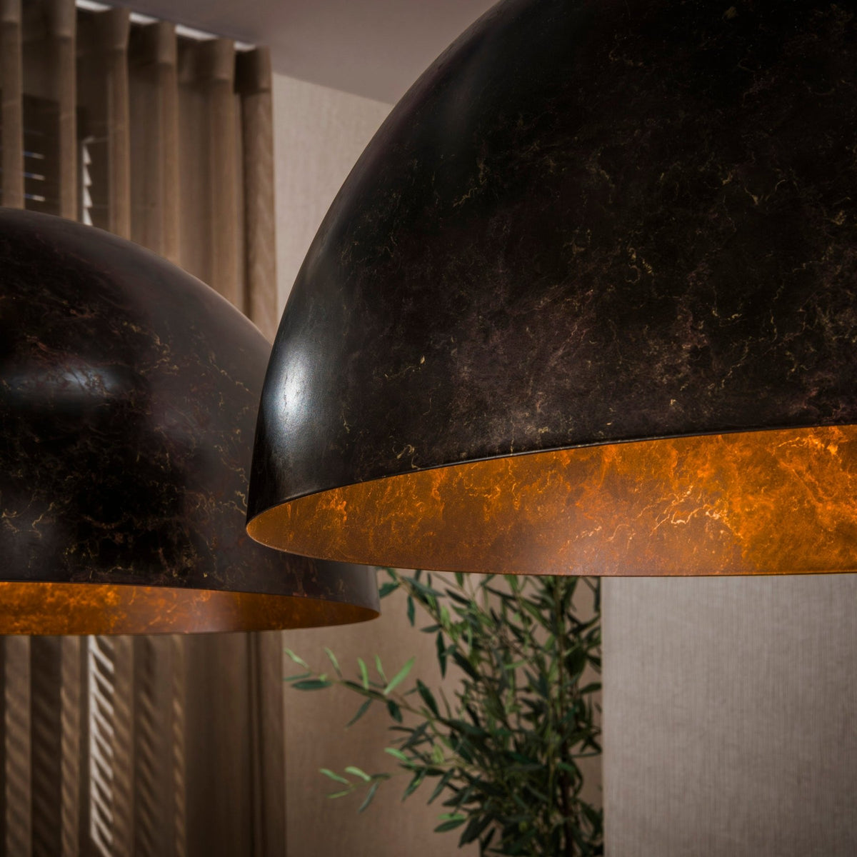 Hanging lamps - Industrial hanging lamp Dacia 2 - light Brown Round 2xØ60 cm - Dimehouse
