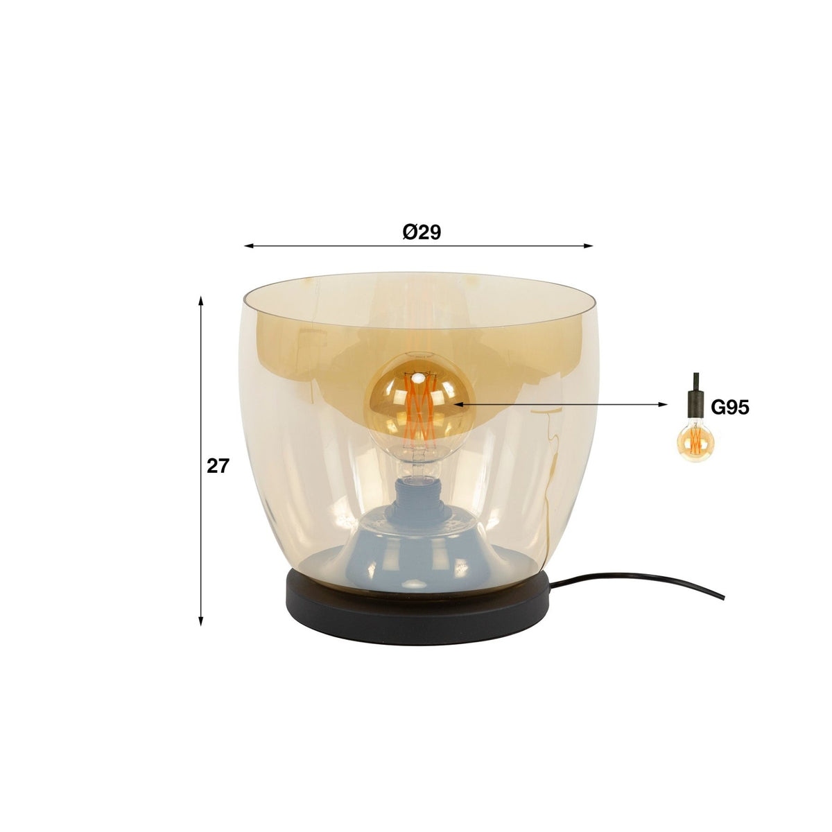 Floor lamps - Floor lamp Dain UP L Amber-colored glass - Dimehouse