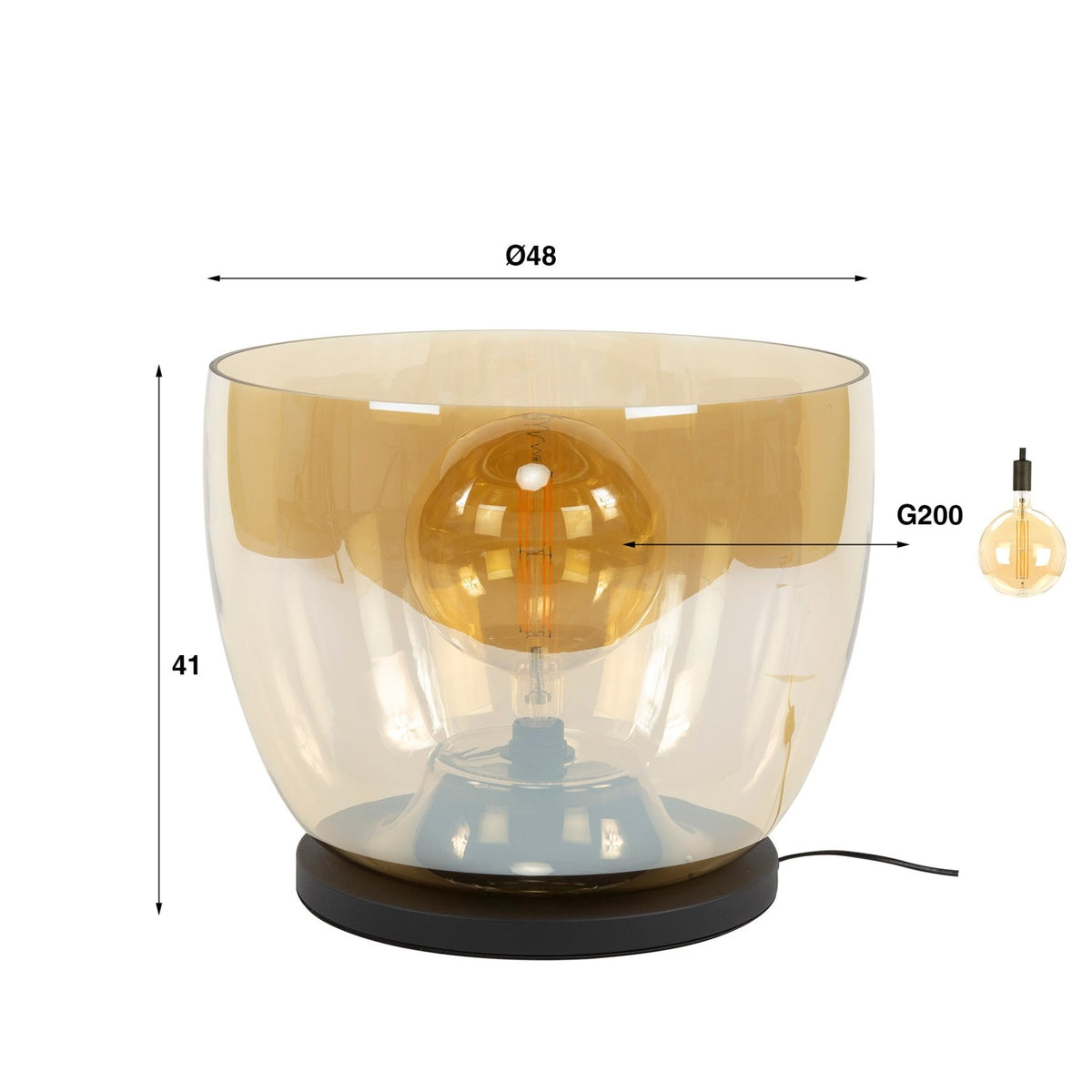 Floor lamps - Floor lamp Dain UP XXL Amber-colored glass - Dimehouse