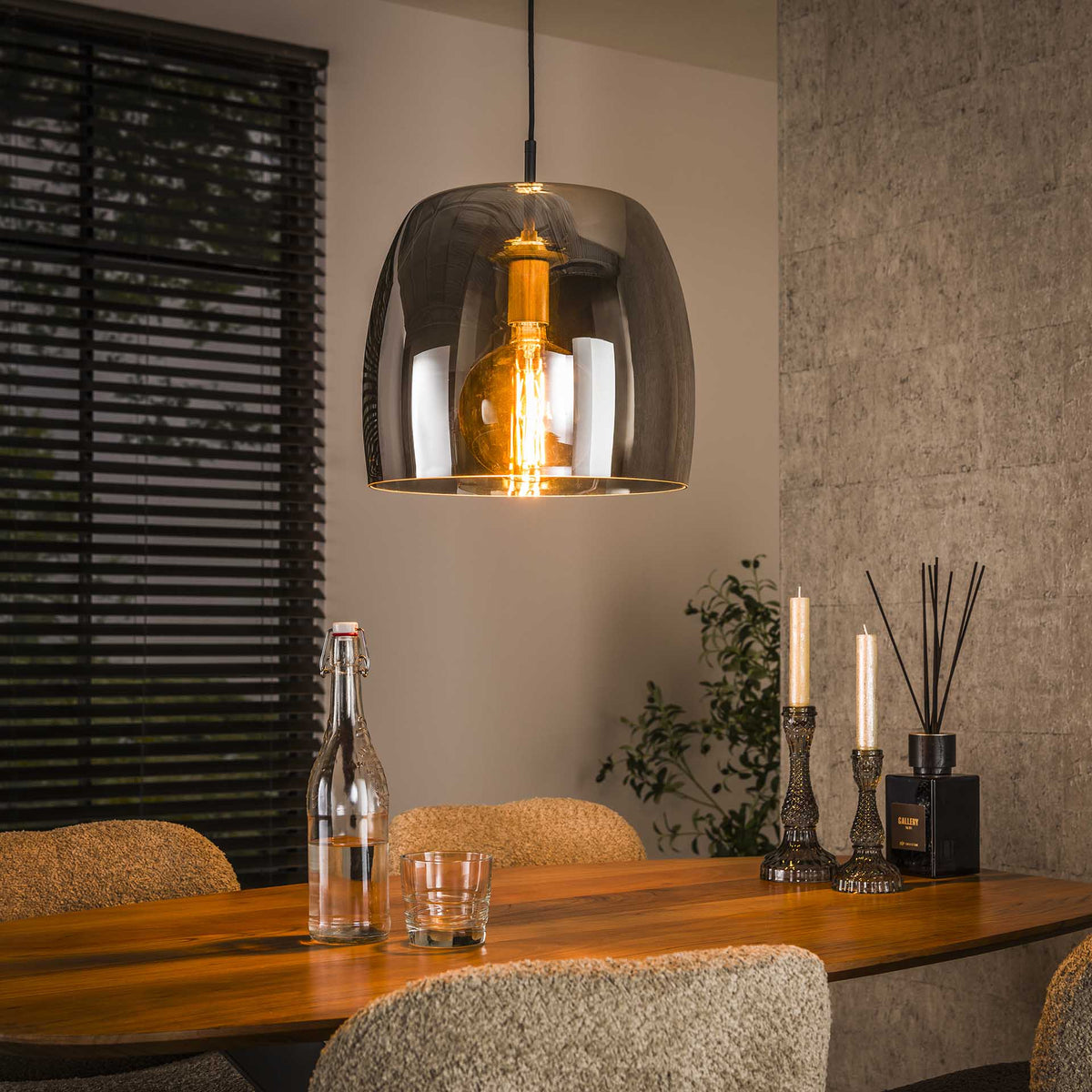 Hanging lamps - Hanging lamp Dain 1 - light chrome-colored glass - Dimehouse
