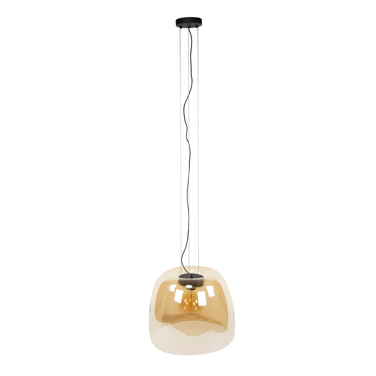 Hanging lamps - Hanging lamp Dain 1 - light XL amber glass - Dimehouse