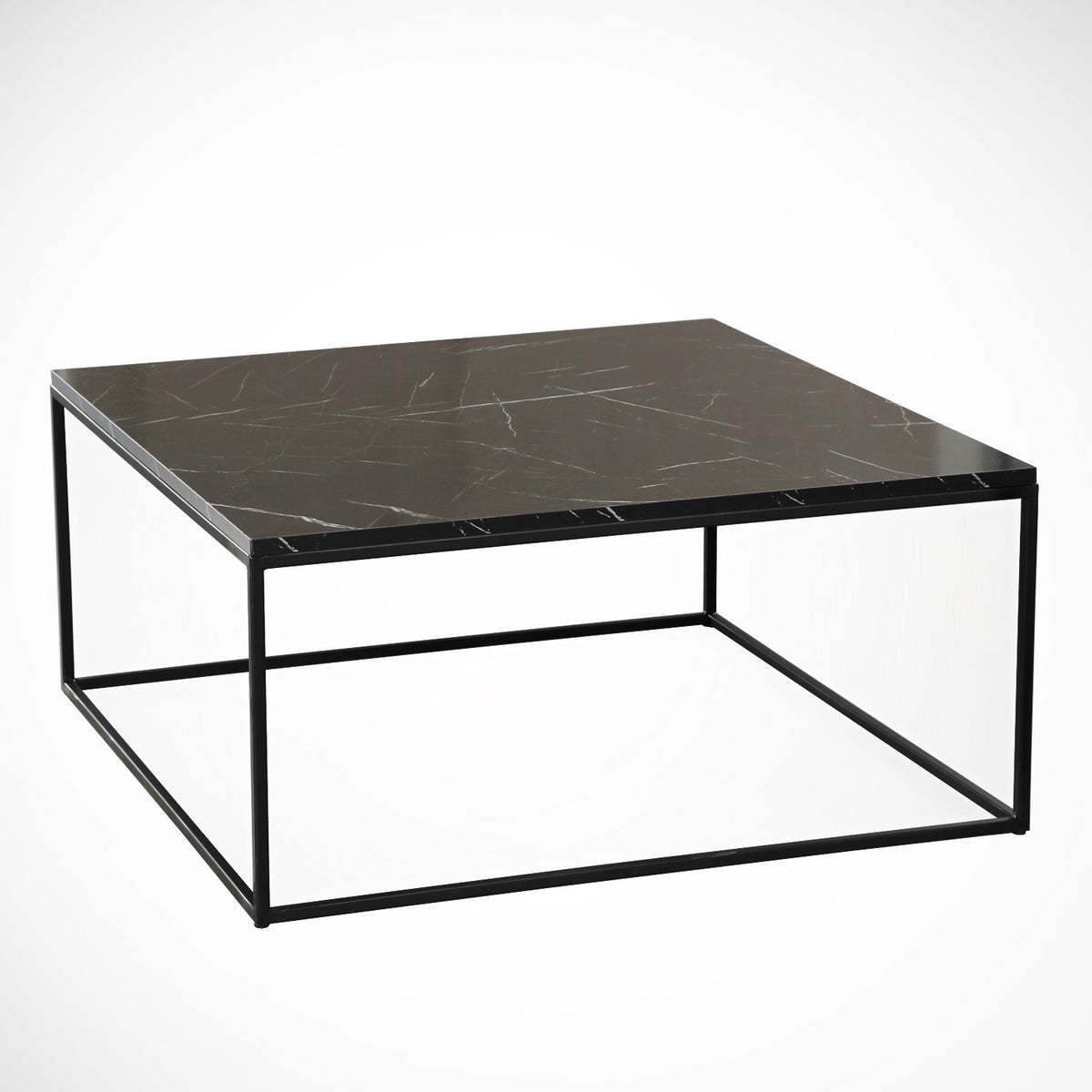 Coffee tables - Square coffee table black Marble look - 75x75 cm - Pola - Dimehouse