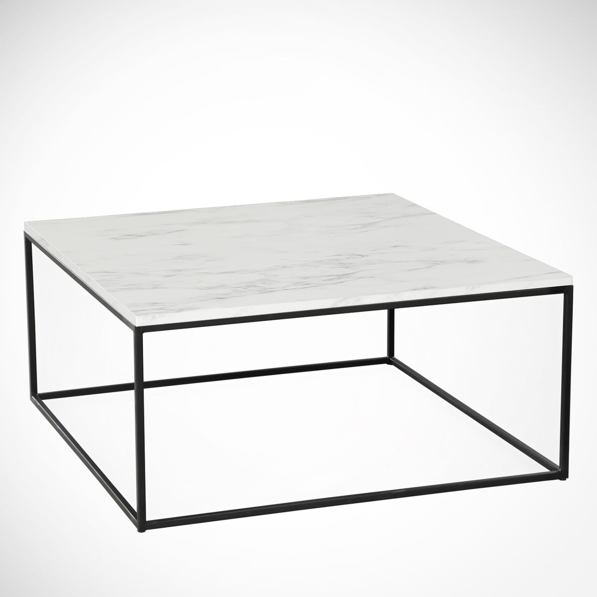 Coffee tables - Square coffee table white Marble look - 75x75 cm - Pola - Dimehouse