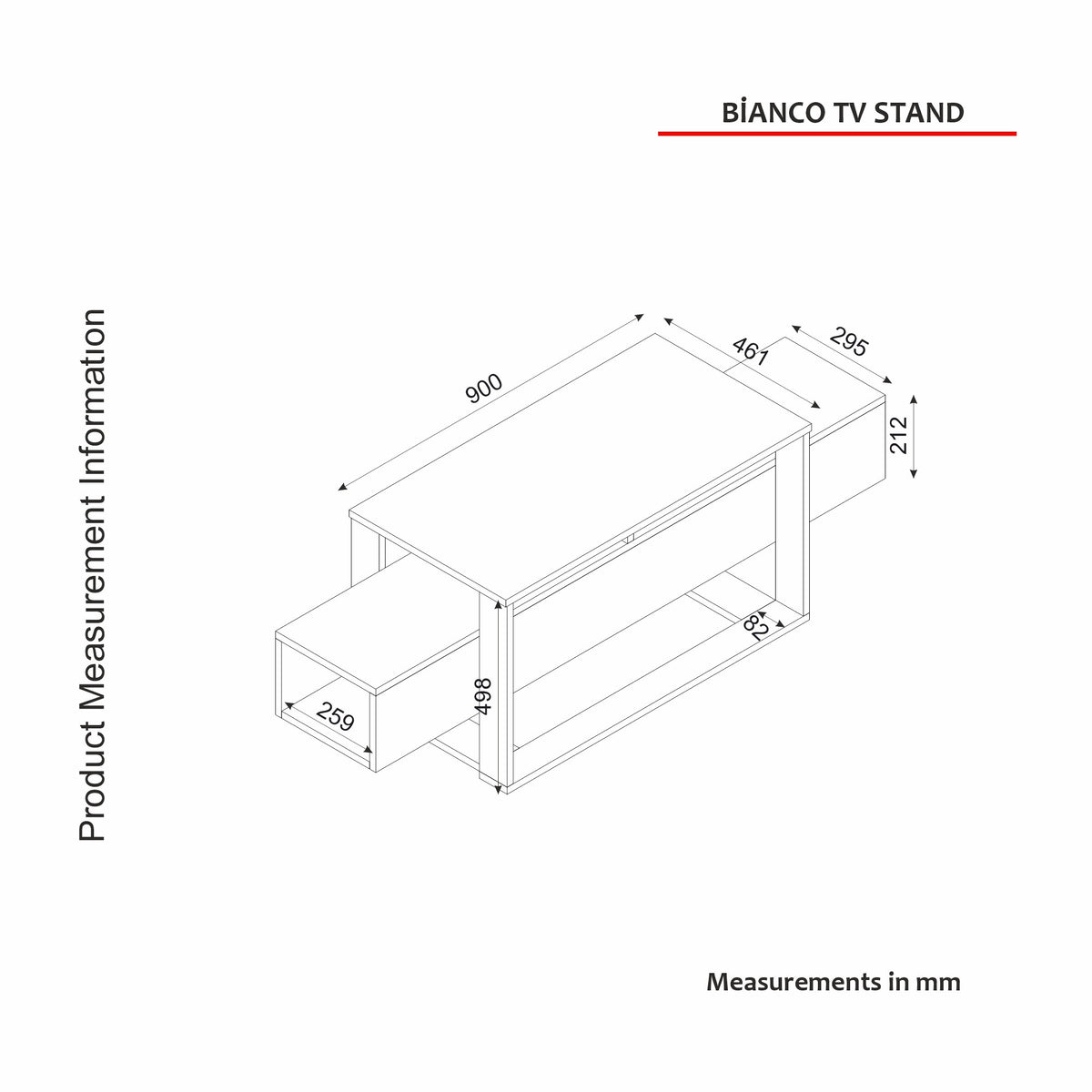 TV Furniture - TV Furniture Bianco Black Gold Melamine 160x49.8x46.1 cm - Dimehouse