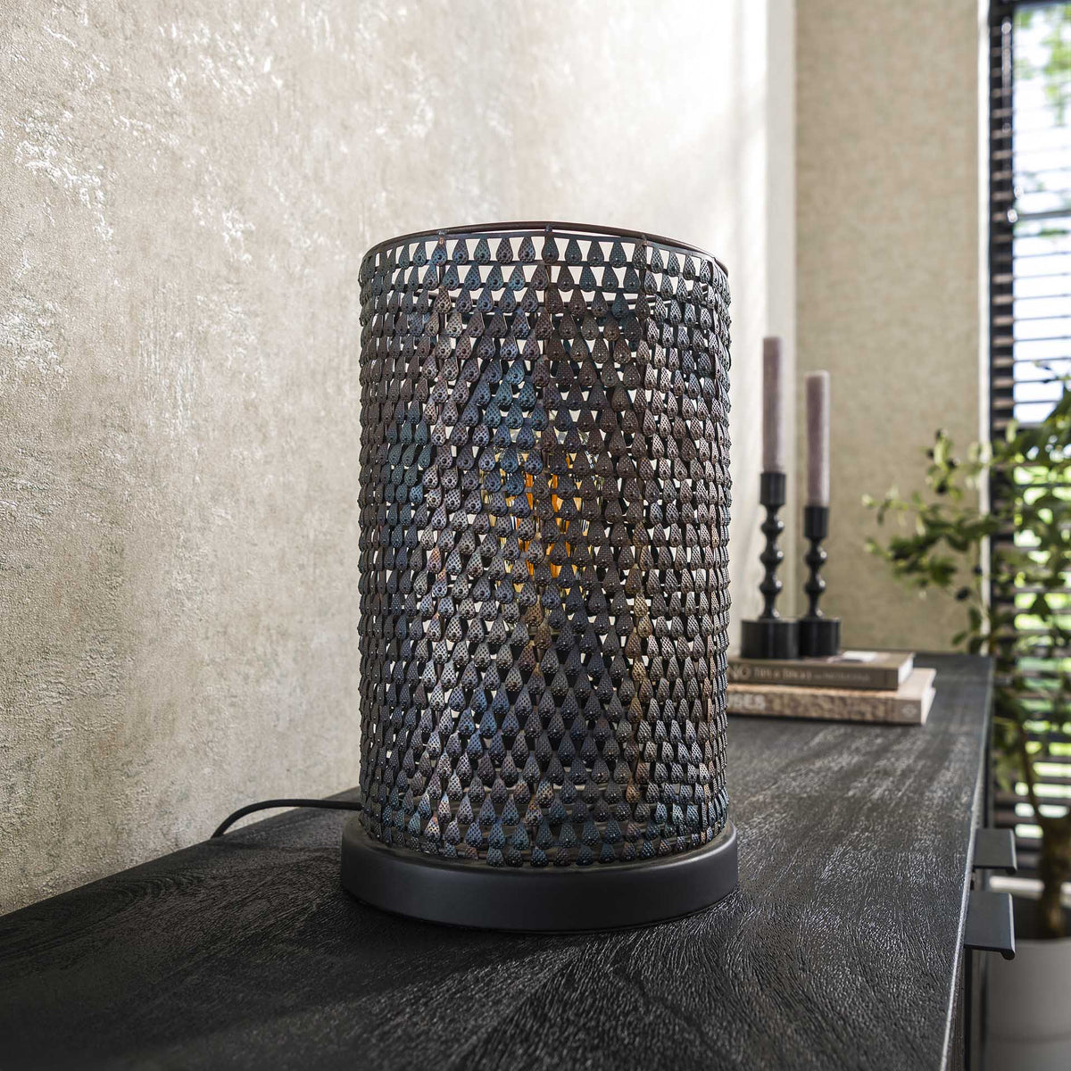 Table lamps - Industrial table lamp Jay black brown - Dimehouse