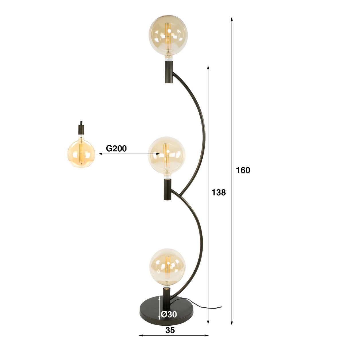 Floor lamps - Niro Floor Lamp 3 - light Sienna brown - Dimehouse