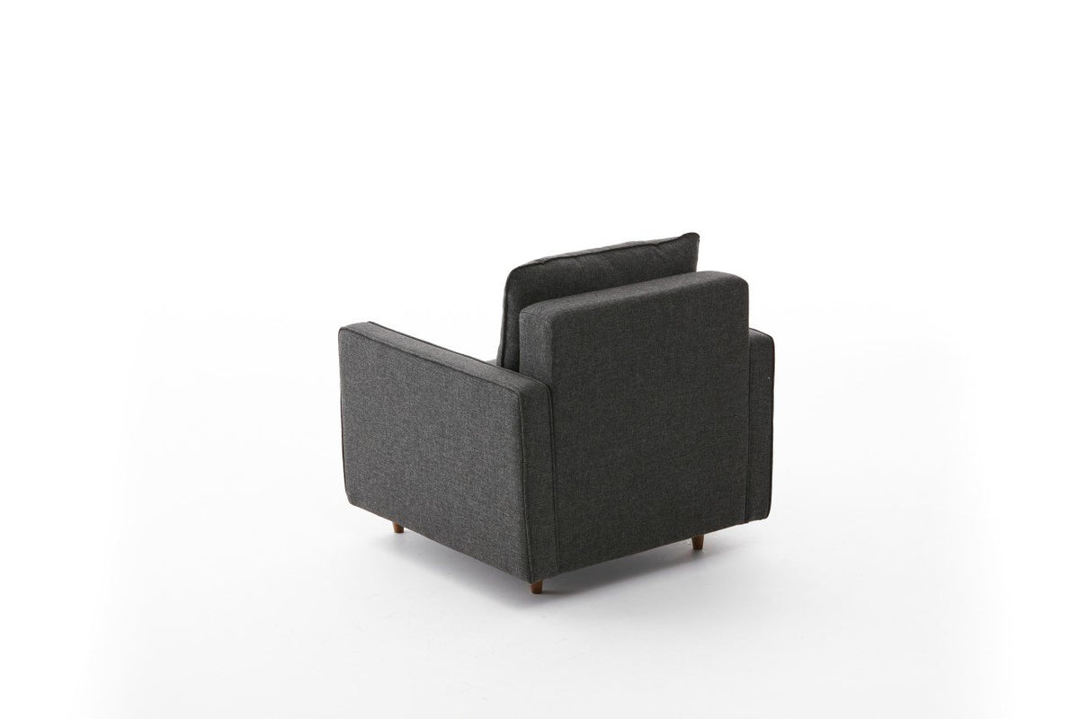 Armchairs - Modern rural armchair anthracite fabric Eva - Dimehouse