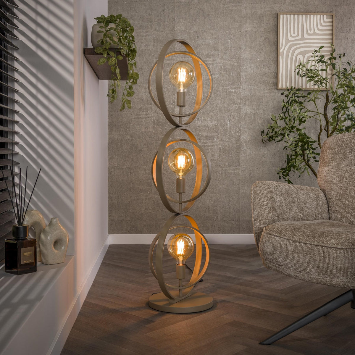 Floor lamps - Modern Floor Lamp Beige Otan 3 - lights - Dimehouse