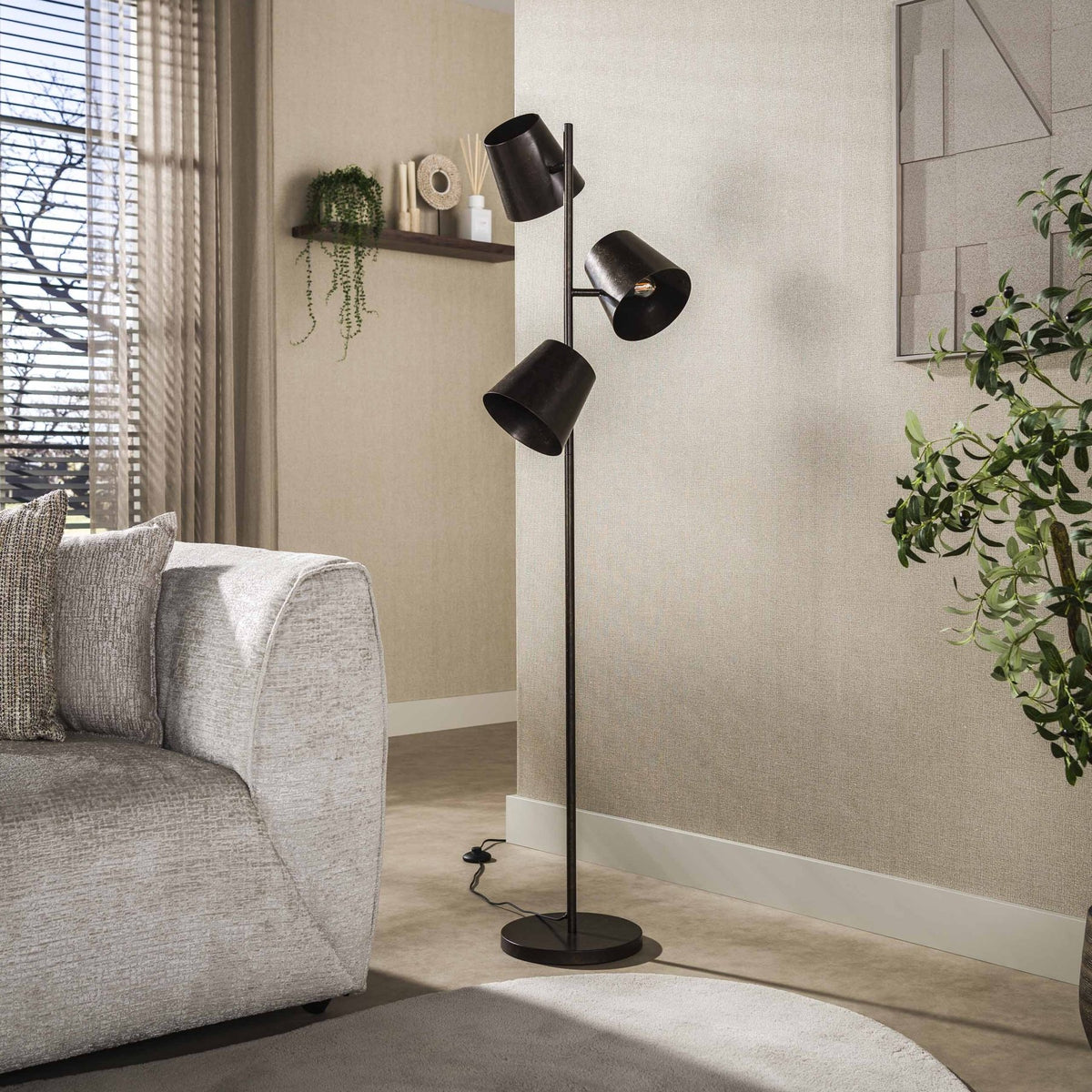 Floor lamps - Floor lamp 3 - light brown metal Carta - Dimehouse