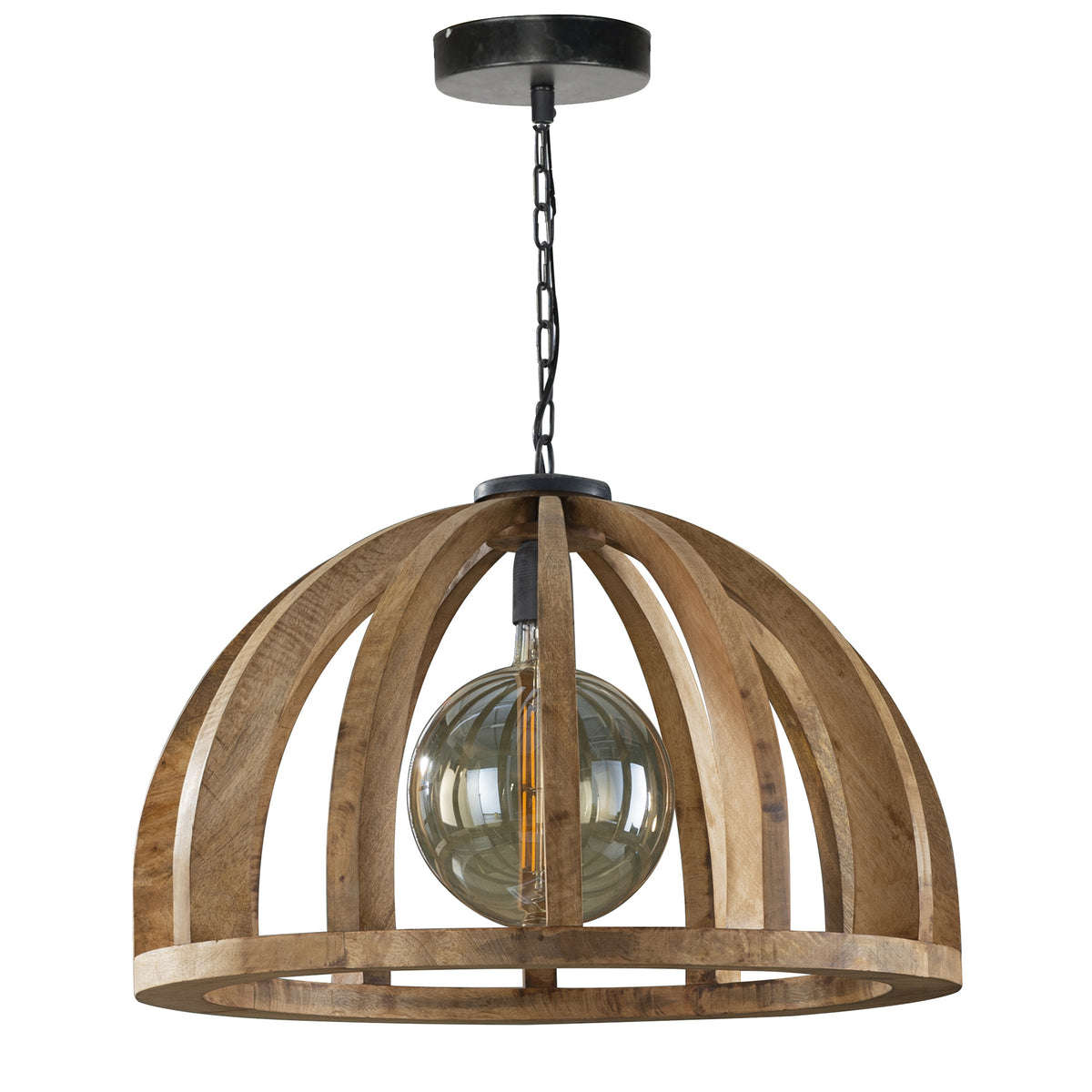 Hanging lamp Madri DH Interior Mango LxWxH 69x69x50 Mango wood White photo front view