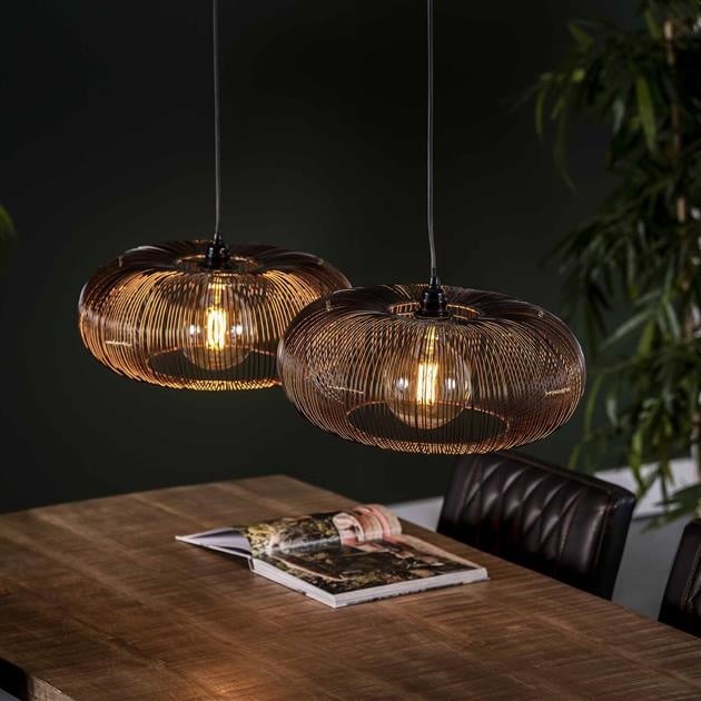 Hanging lamp Jill DH Interior Black LxWxH 88x49x29 Nickel Atmospheric photo diagonal front view