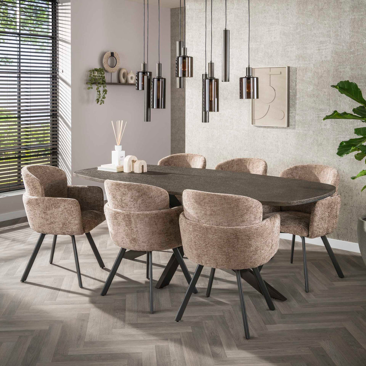 Hanging lamps - Modern Hanging Lamp Aureo 9 - light Sienna brown - Dimehouse
