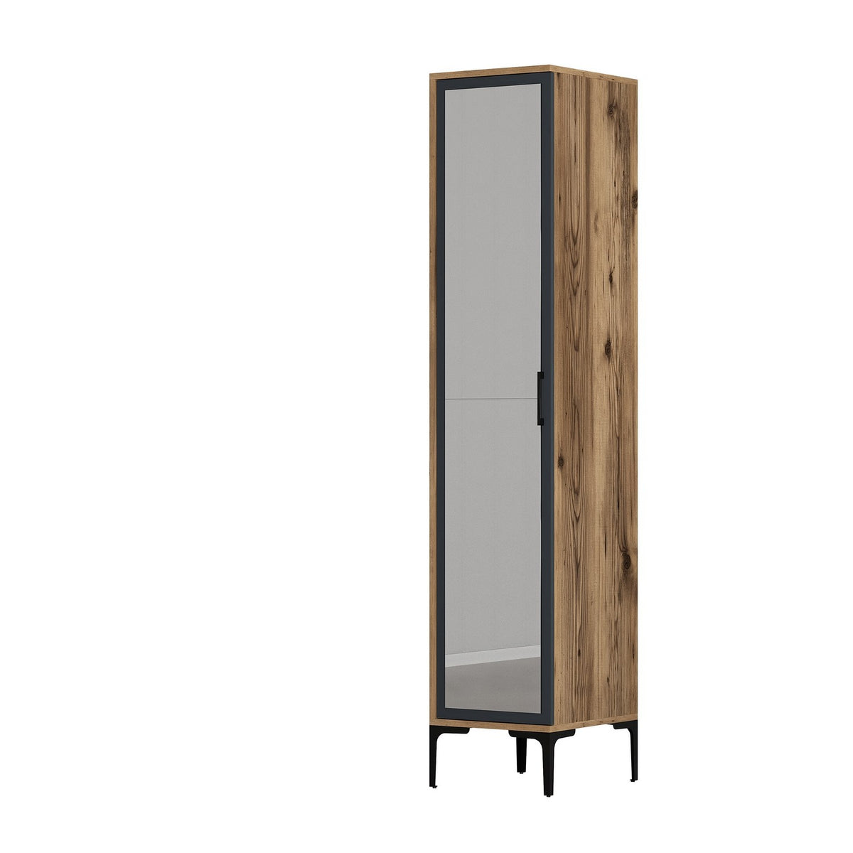 Wardrobes - Wardrobe Kumual R Walnut Anthracite Melamine 40x47.5x201.4 cm - Dimehouse
