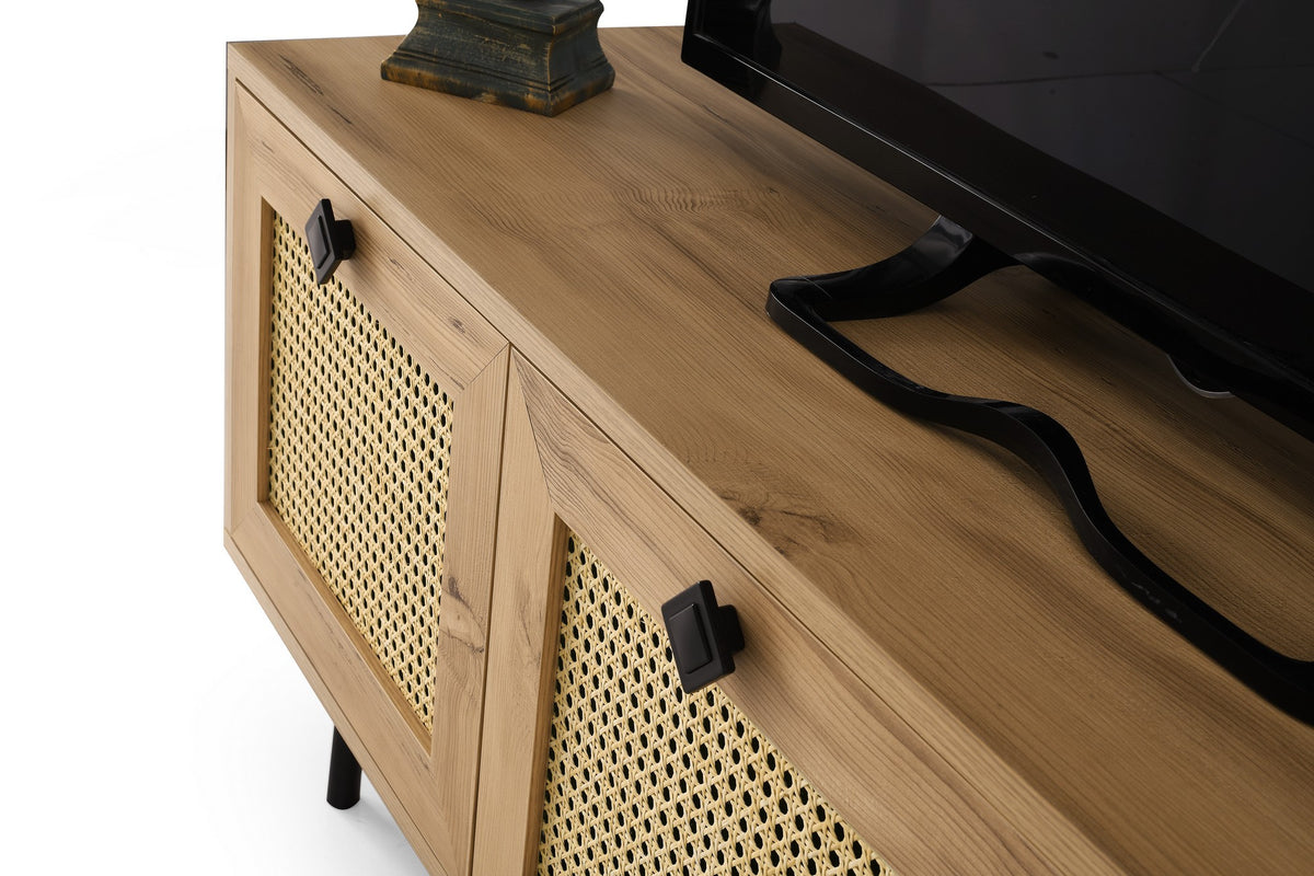 TV Furniture - Japandi TV Furniture Alcazar Oak Melamine 140x60x40 cm - Dimehouse