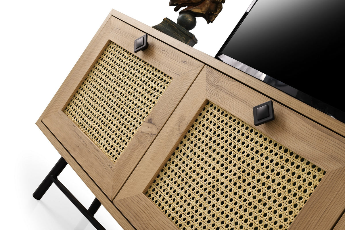 TV Furniture - Japandi TV Furniture Alcazar Oak Melamine 140x60x40 cm - Dimehouse