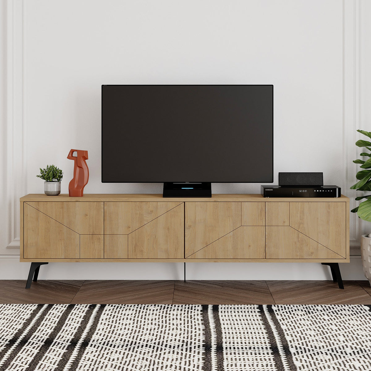 TV Furniture - TV Furniture Dune Oak Melamine 180x50x29.6 cm - Dimehouse