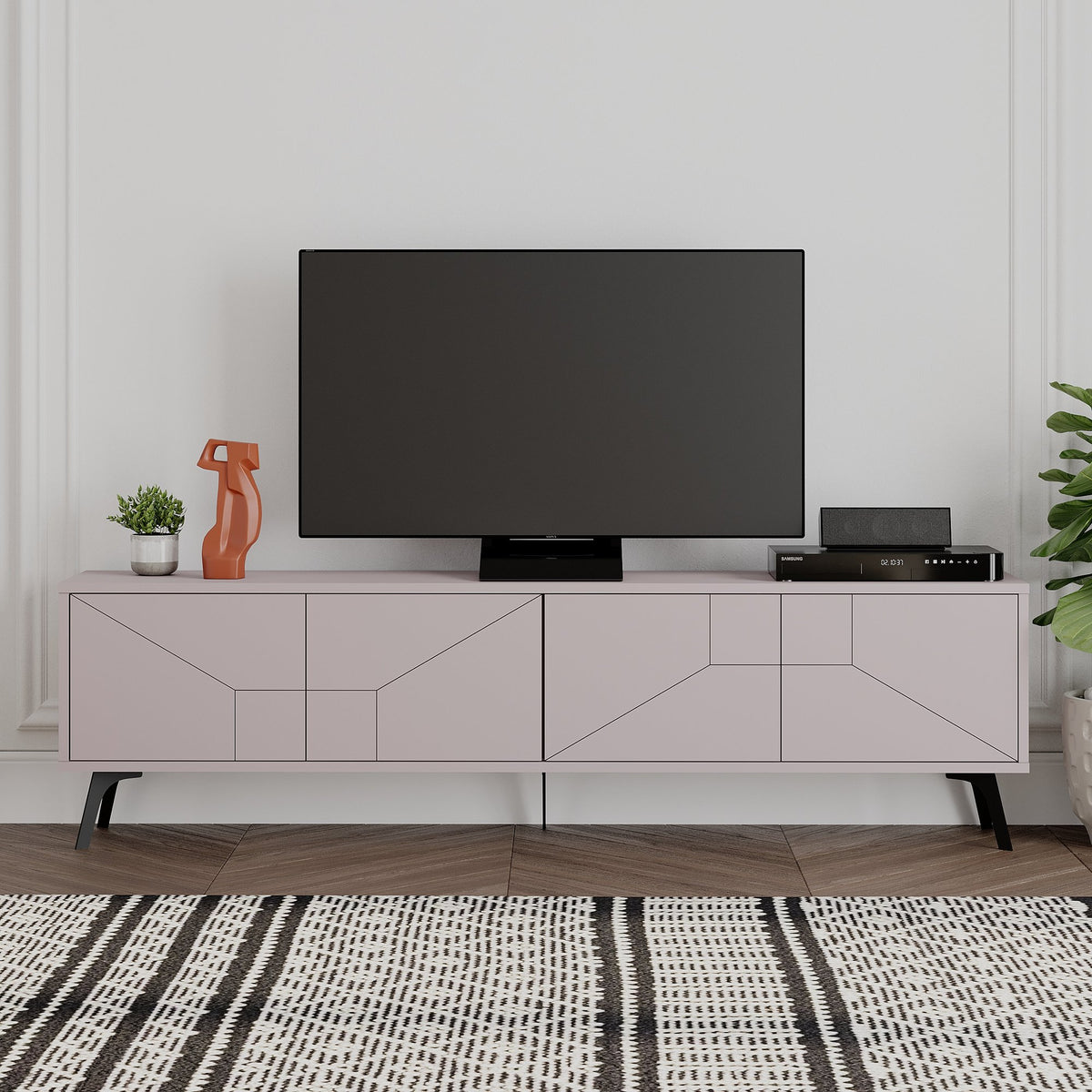 TV Furniture - TV Furniture Dune Mocha Melamine 180x50x29.6 cm - Dimehouse