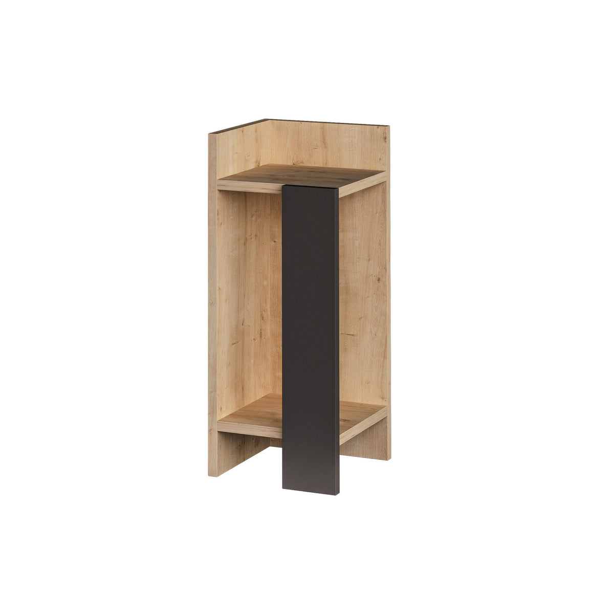 Bedside tables - Bedside table Left Elos Oak Anthracite Melamine 25x60x27 cm - Dimehouse