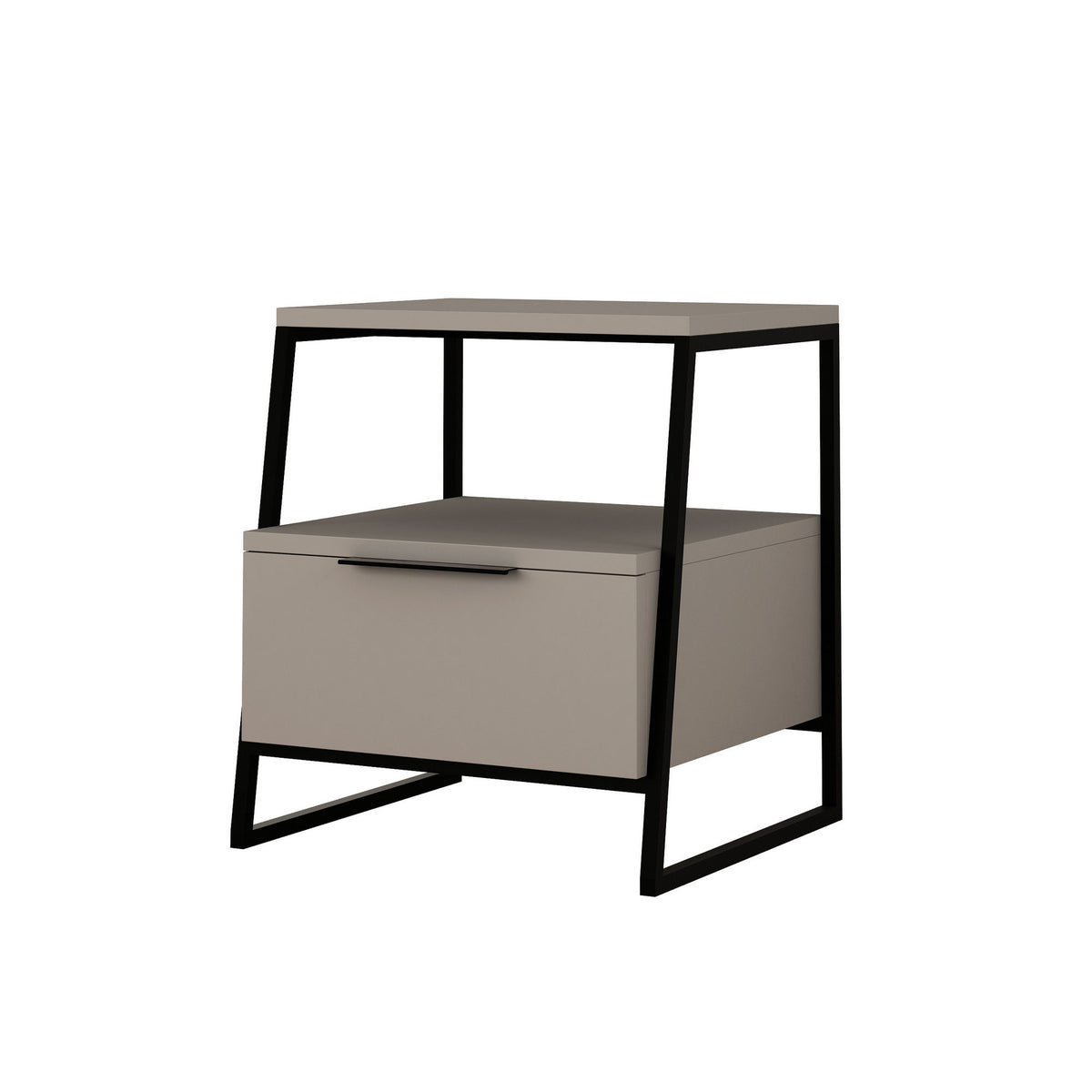 Bedside tables - Bedside table Pal Mocha Black Melamine 45x50x41 cm - Dimehouse