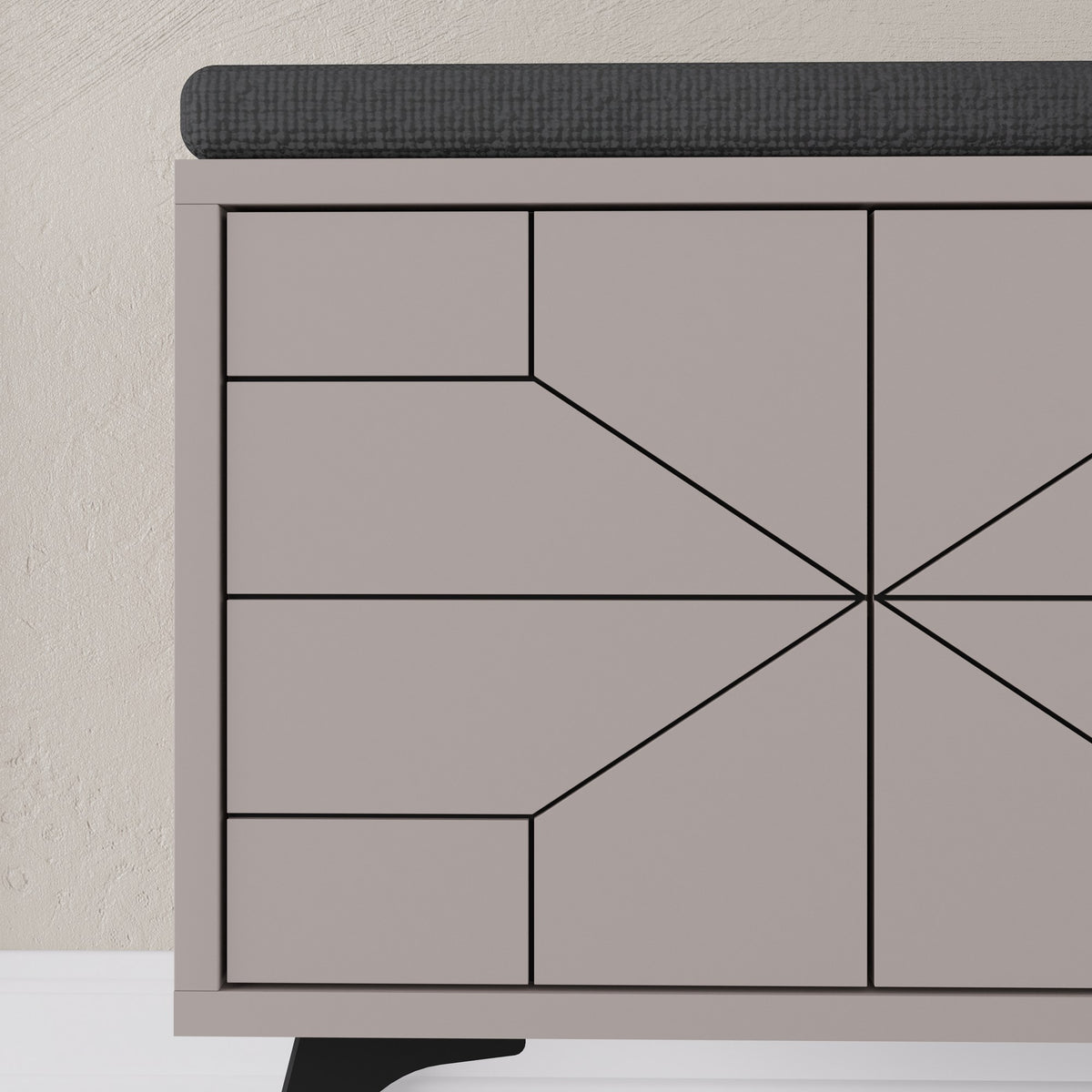 Shoe cabinets - Shoe cabinet Dune Bench Mocha Melamine 107x55x35 cm - Dimehouse