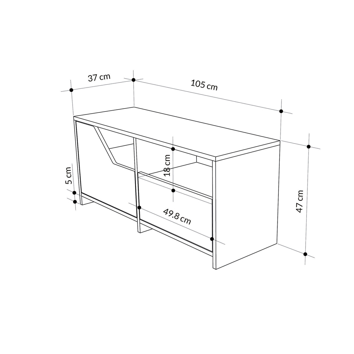 Shoe cabinets - Shoe cabinet Nexus Oak White Melamine 105x47x37 cm - Dimehouse
