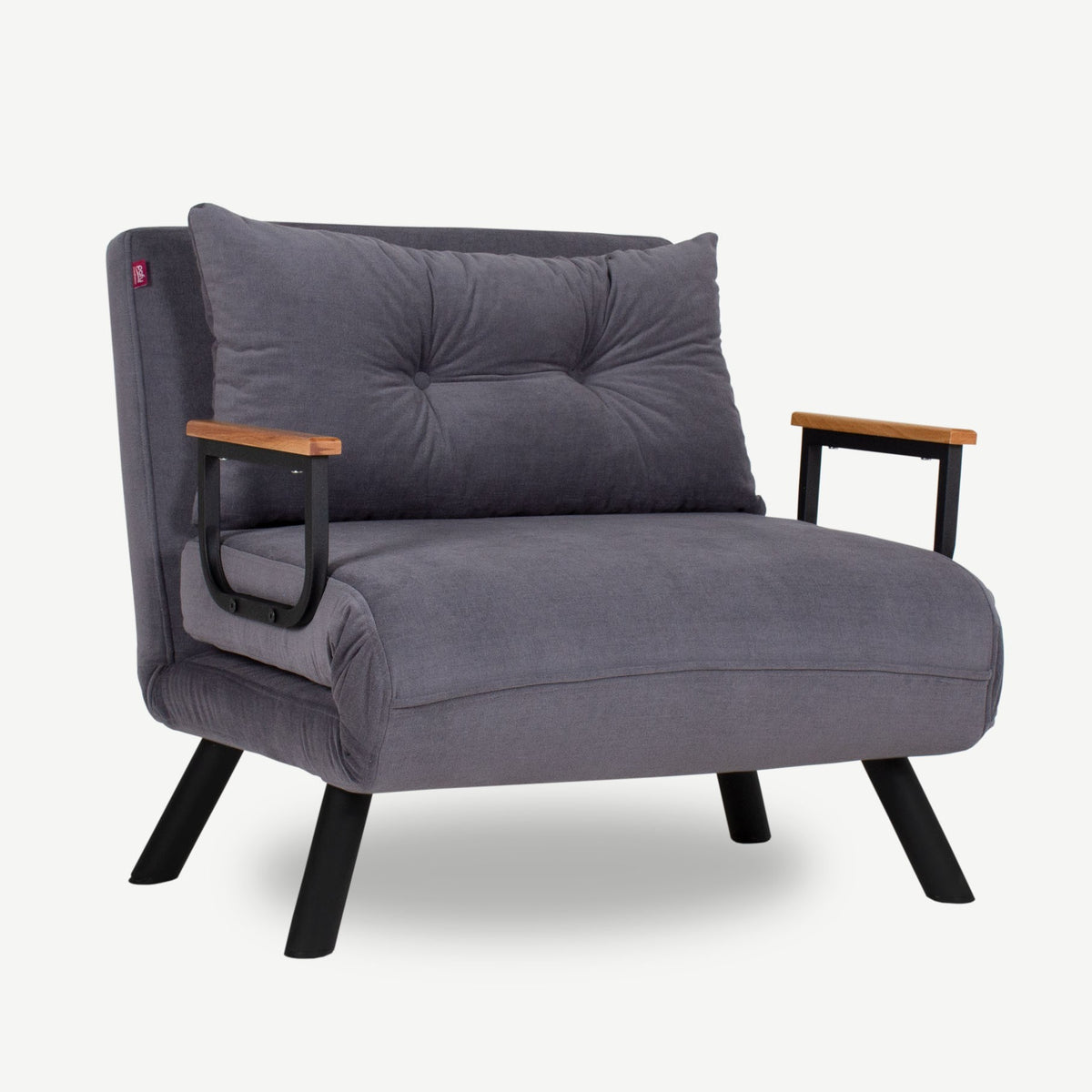 Armchairs - Scandinavian sleeping armchair Light Gray mixed fabric Sando - Dimehouse