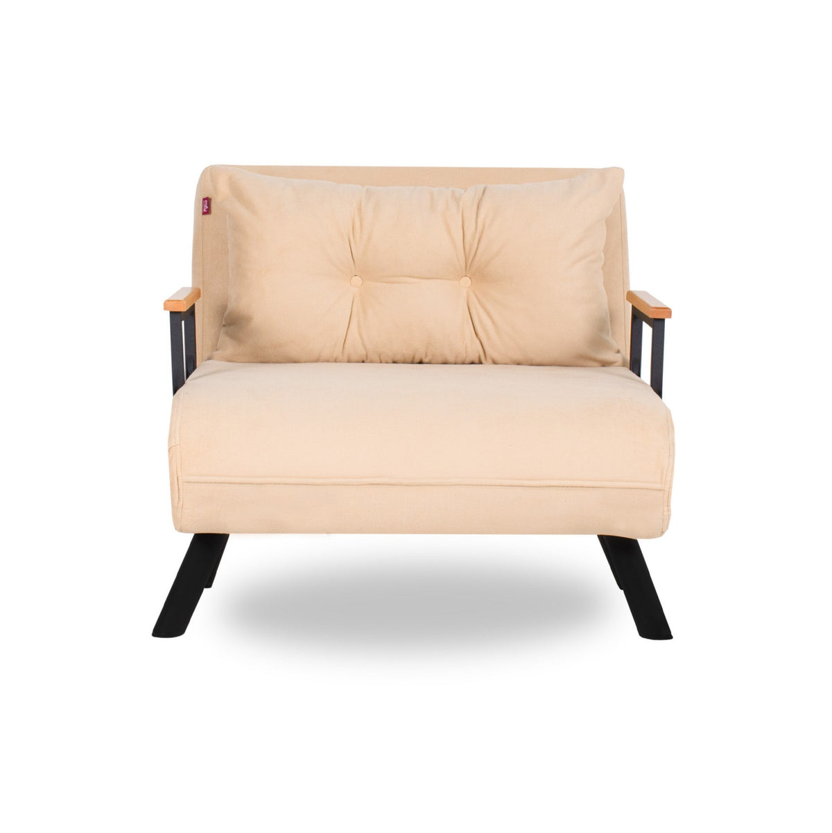 Armchairs - Scandinavian sleeping armchair Cream fabric linen look Sando - Dimehouse
