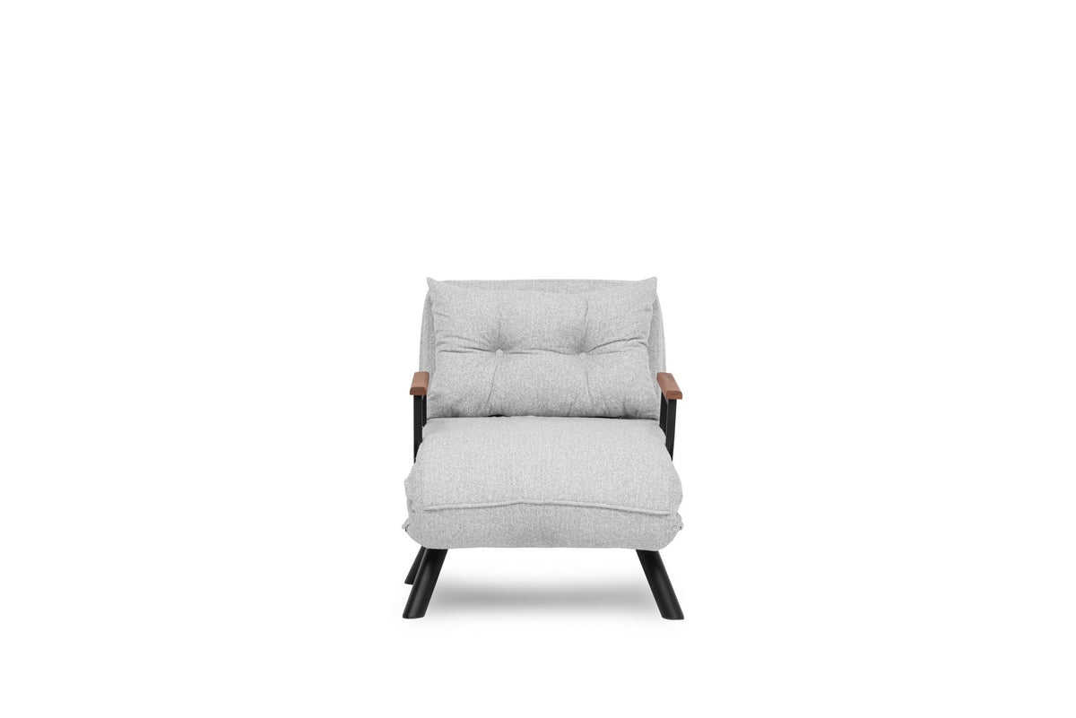 Armchairs - Scandinavian sleeping armchair Gray teddy fabric Sando - Dimehouse