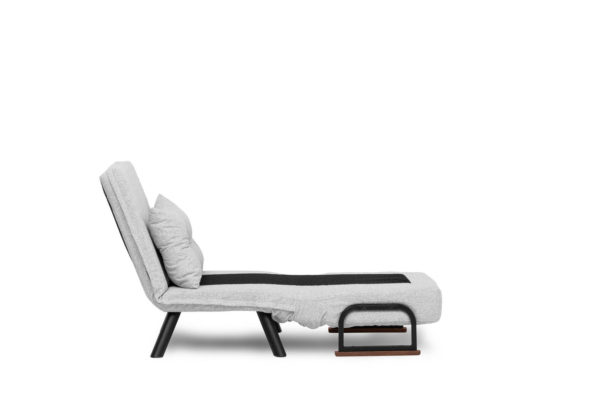 Armchairs - Scandinavian sleeping armchair Gray teddy fabric Sando - Dimehouse