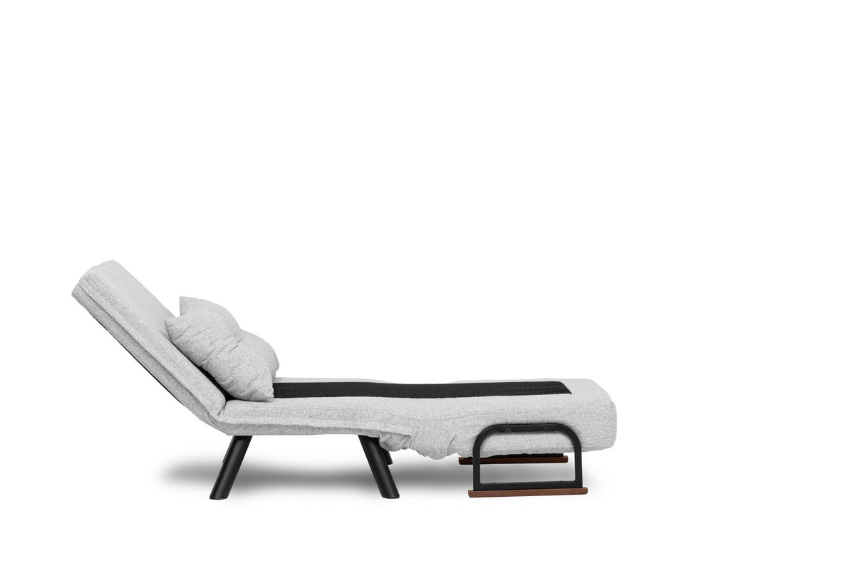 Armchairs - Scandinavian sleeping armchair Gray teddy fabric Sando - Dimehouse