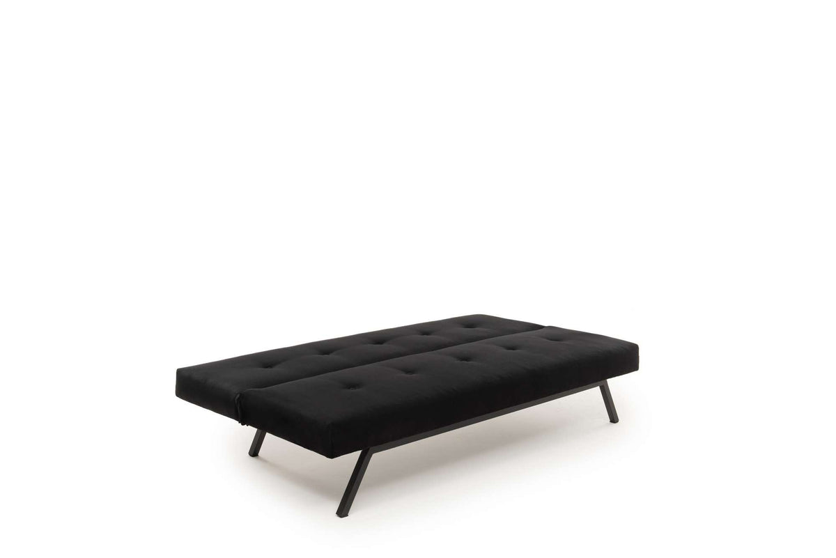 Sofa beds - Sofa bed Black Fabric 3 - Seater - 180 cm - Without armrests - Zoly - Dimehouse