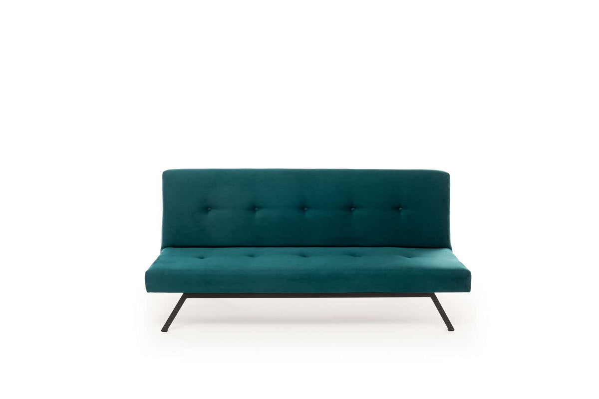 Sofa beds - Sofa bed Petrol blue Fabric 3 - Seater - 180 cm - Without armrests - Zoly - Dimehouse
