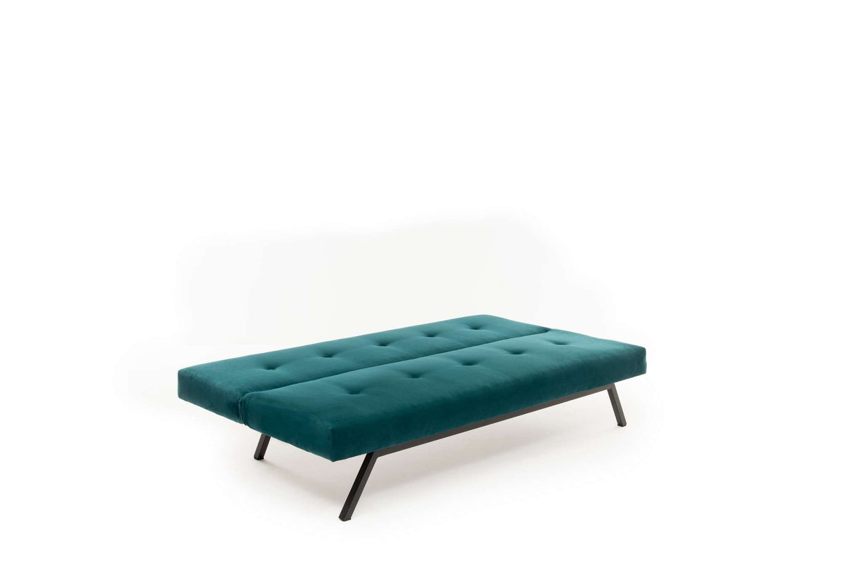 Sofa beds - Sofa bed Petrol blue Fabric 3 - Seater - 180 cm - Without armrests - Zoly - Dimehouse