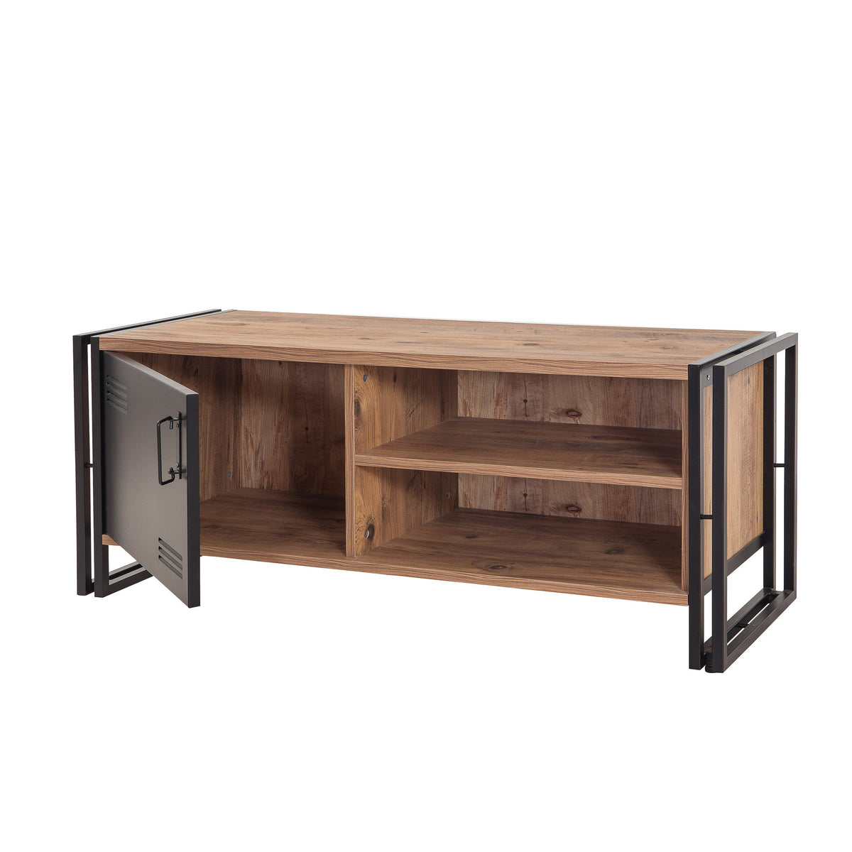 TV Furniture - TV Furniture Cosmo Atlantic Pine Black Melamine 130x50x45 cm - Dimehouse