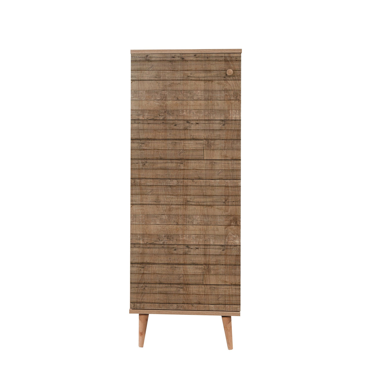 Shoe cabinets - Shoe cabinet Filinta Sonoma Oak Slats Melamine 50x135x38 cm - Dimehouse
