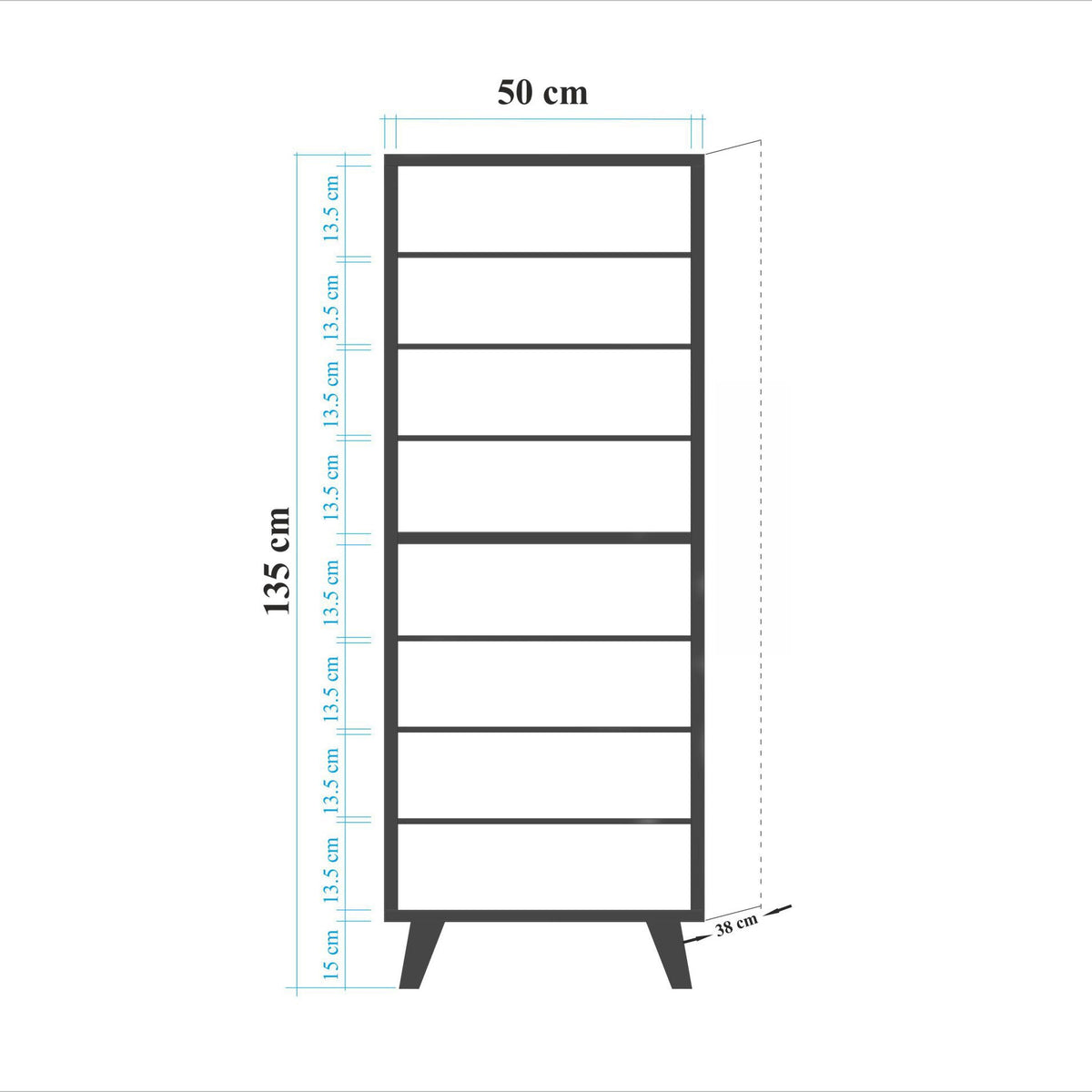 Shoe cabinets - Shoe cabinet Filinta Sonoma Oak Slats Melamine 50x135x38 cm - Dimehouse